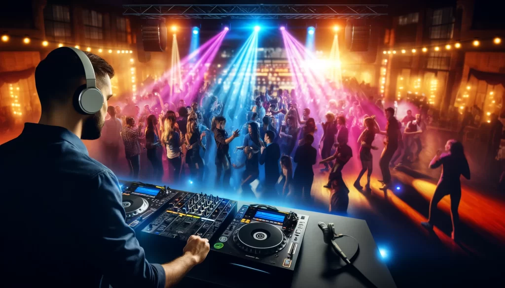 DJ professionnel en action lors d'une soirée événementielle